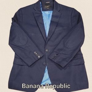 Banana Republic Cotton Tailored Fit Sport Blazer 42 S Navy Blue